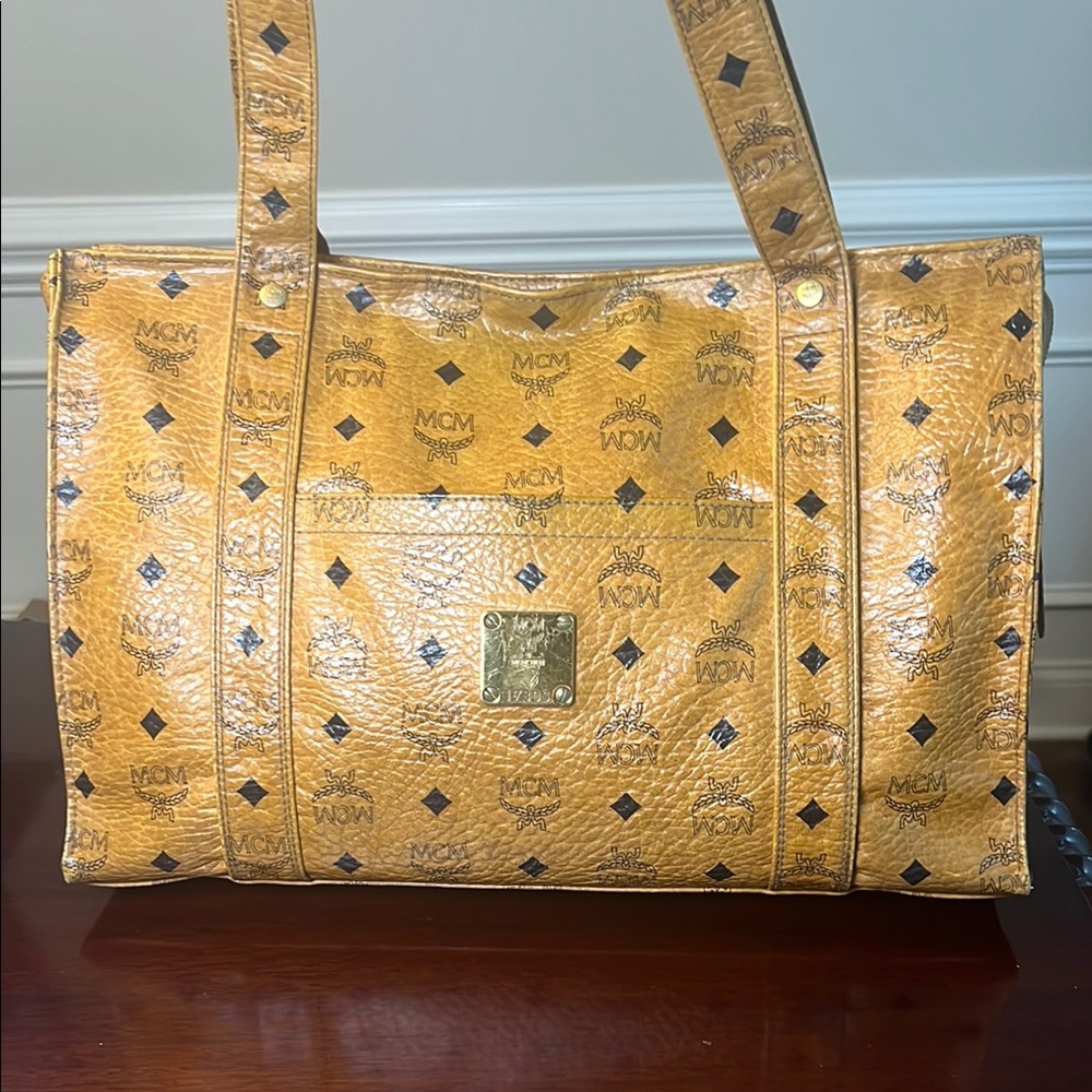 MCM Caramel & Black Tote Bag